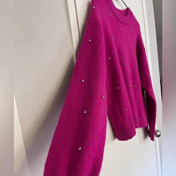 H&M Fuchsia Soft Sweater with Sparkly Stud Accents - Picture 4 of 7